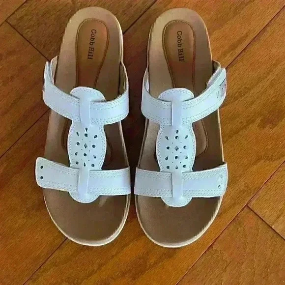 Cobb Hill Rubey Perf Slide Womens Sandal 10 BM US WhitePewter SAVE $30 - Picture 8 of 13